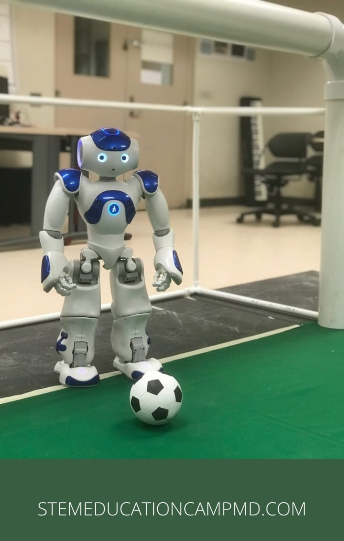 KIDS PLAY ROBOTIC SOCCER AT A TREVON BRANCH MARYLAND SOCCER CAMP